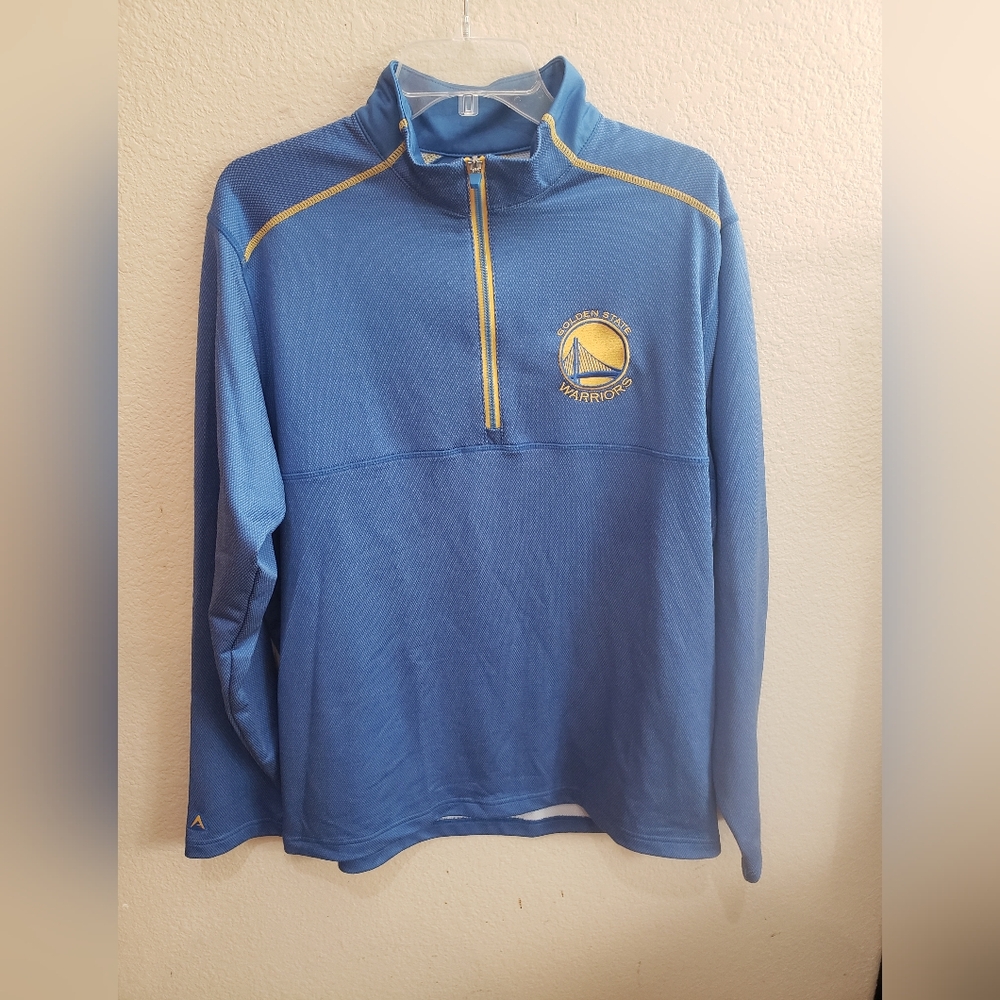 Warriors Partial Zip Pull Over Shirt Size Large - image 1